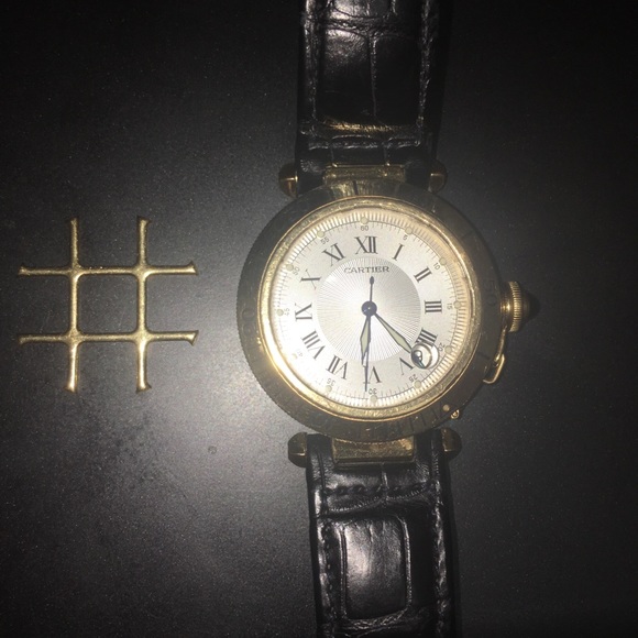 Pasha de Cartier - Authentic 18k Gold With Grid - Picture 3 of 6
